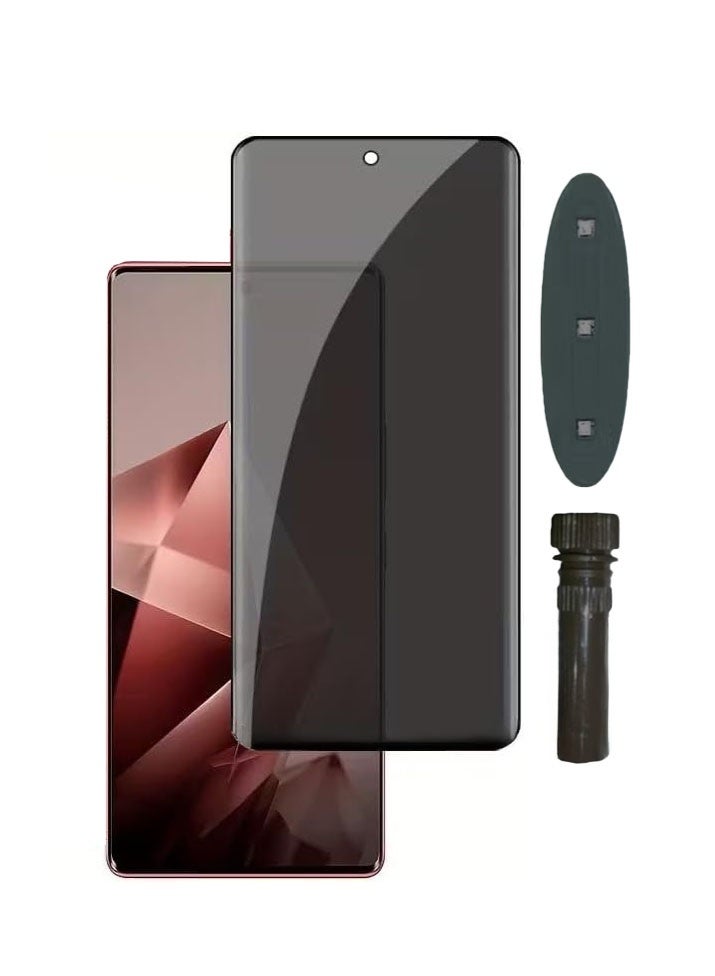 Privacy Screen Protector for  Realme 14 Pro Plus/Realme 14 Pro+ UV Glass Fingerprint Reader Support 9H Curved Anti-Spy Tempered Glass Screen Protector